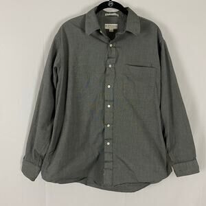 Hathaway Sterling Pinpoint Gray Shirt Men's 16 1/2 x 35 Long Sleeve Cotton